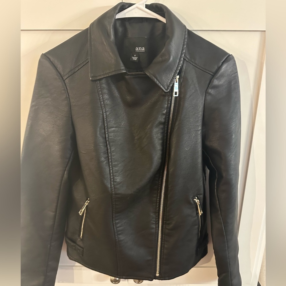A.N.A Faux Leather Black Jacket Size S Like New‎ Never Worn